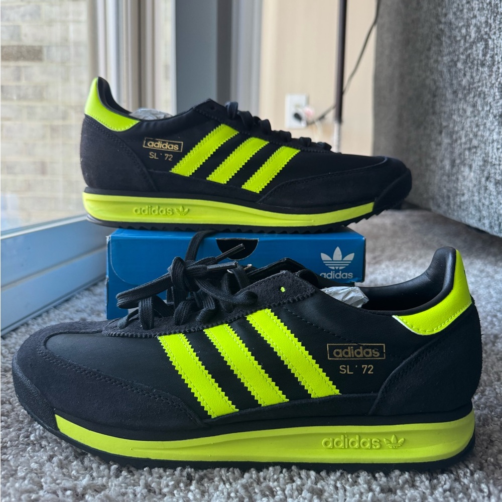 Size 9.5 - Adidas SL72 RS Black Solar Yellow